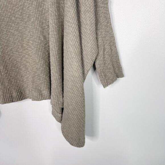 Free People Beach Small Taupe World Traveler Cowl Neck Open Back Thermal Top - Picture 5 of 12